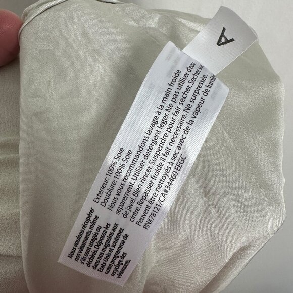 Eileen Fisher 100% Silk White Elastic Waist Pants Womens Size Large Straight - Picture 6 of 11